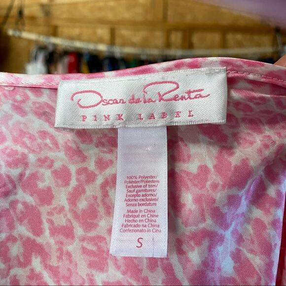 Oscar de la Renta Pink Leopard Ruffled Robe Small - Picture 4 of 6